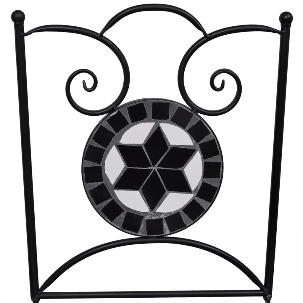 Set di mobili da bistrot da 3 pezzi con piastrelle in ceramica bianche e nere 02_0014538