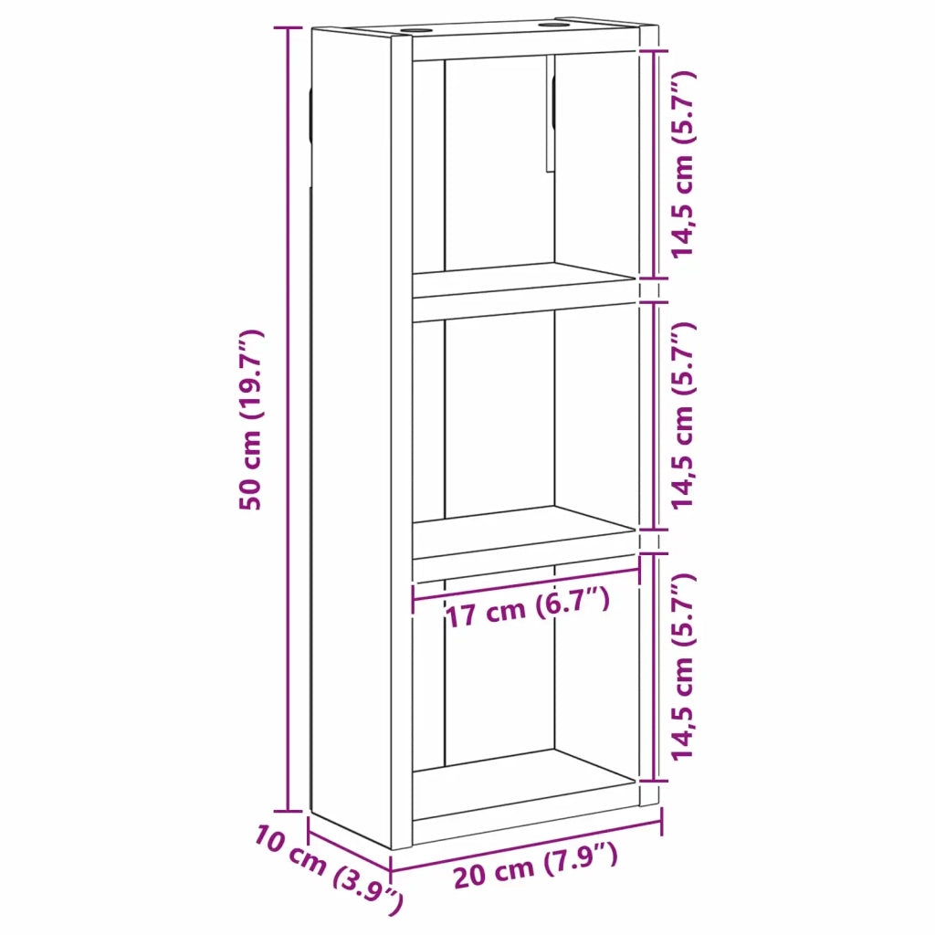 Armadio da bagno a muro con lo scaffale Bianco 20 x 10 x 50 cm 889279