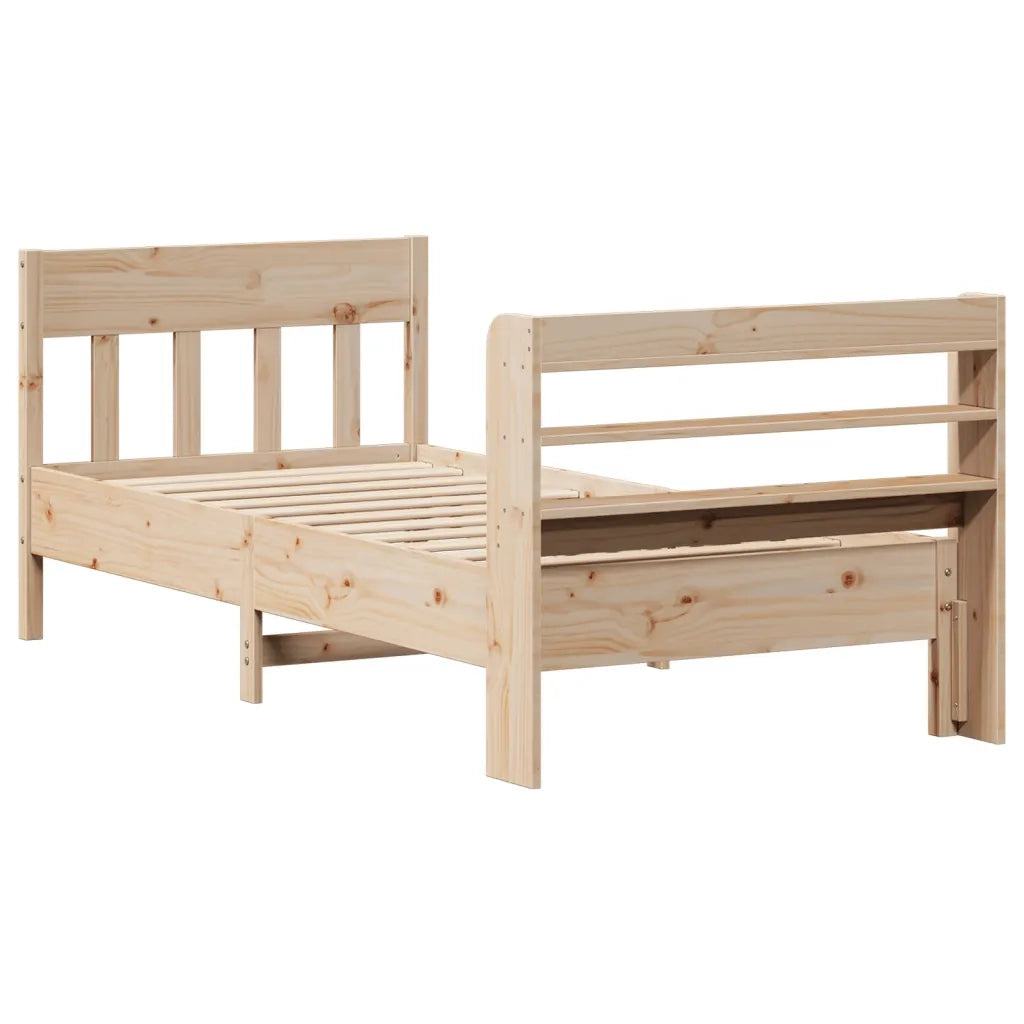 vidaXL Letto senza Materasso 75x190 cm in Legno Massello Pino