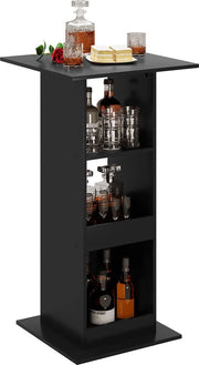 Tavolo da Cucina/Bistrot/Tavolo da Angolo in Legno - Nero - 60x60x112 cm