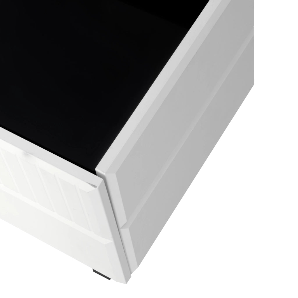 Set tavolino da caffè e mobile TV con ampio spazio contenitivo; MDF e truciolare; nero e bianco