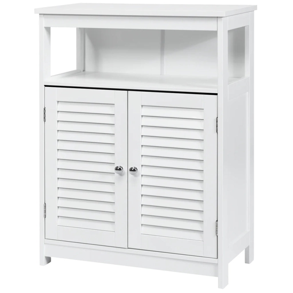 Mobile contenitore per bagno 60 x 30,5 x 80 cm pratico e stabile stile moderno MDF bianco 20_0012727