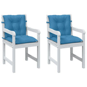 vidaXL Cuscini Sedia Schiena Bassa 2 pz Blu Mélange 100x50x7 Tessuto