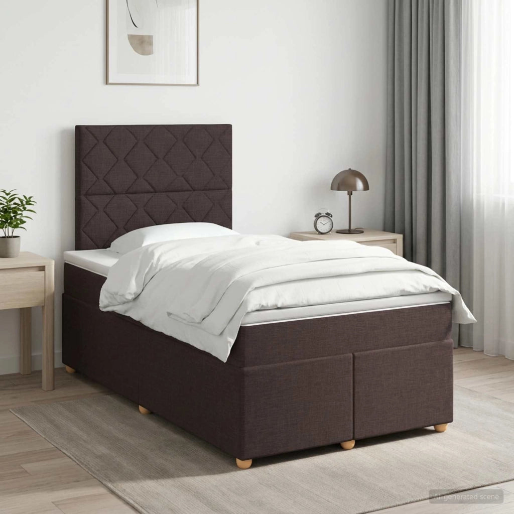 Letto box spring con materasso Marrone Scuro 120 x 190 cm 3453847
