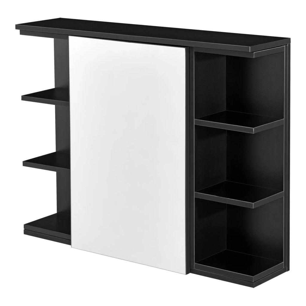 Anta pensile bagno con specchio 64 x 80 x 20 cm nero 03_0007673