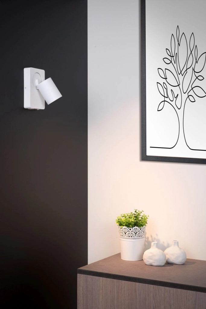Applique Lucide Nigel GU10 5W 3000K LED bianco/nero