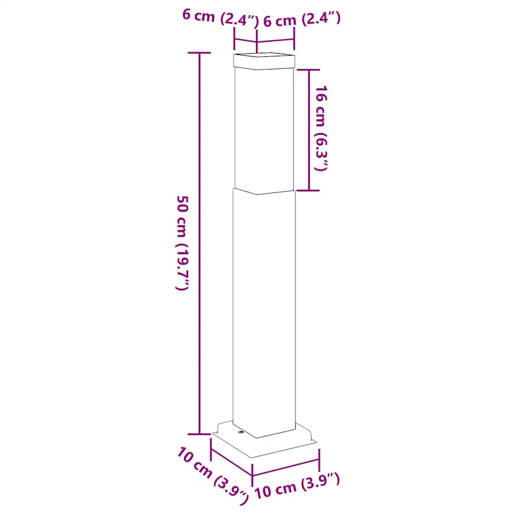 Lampada a paletto 50 cm in Acciaio Inox IP44 4006047