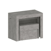 Set tavolo e sedie Badesi, Composizione multiuso, Set con consolle e 1 panca allungabili, 100% Made in Italy, 66x25h45 cm, Grigio