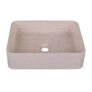 Lavabo da appoggio sabbia rettangolare rosa 406x304x101 mm senza piletta - Sandstone