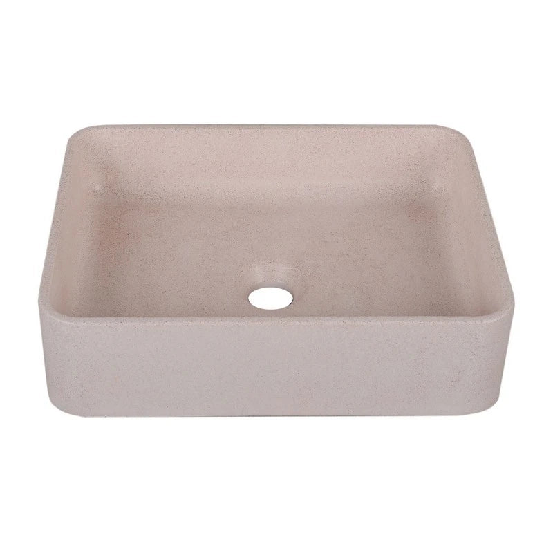 Lavabo da appoggio sabbia rettangolare rosa 406x304x101 mm senza piletta - Sandstone