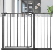 Griglia di protezione per scale, 100 cm, senza foratura, per porte e scale, con chiusura automatica, per bambini, per cani e bambini, per 105-115 cm (nero), WR-(HAG1346D)