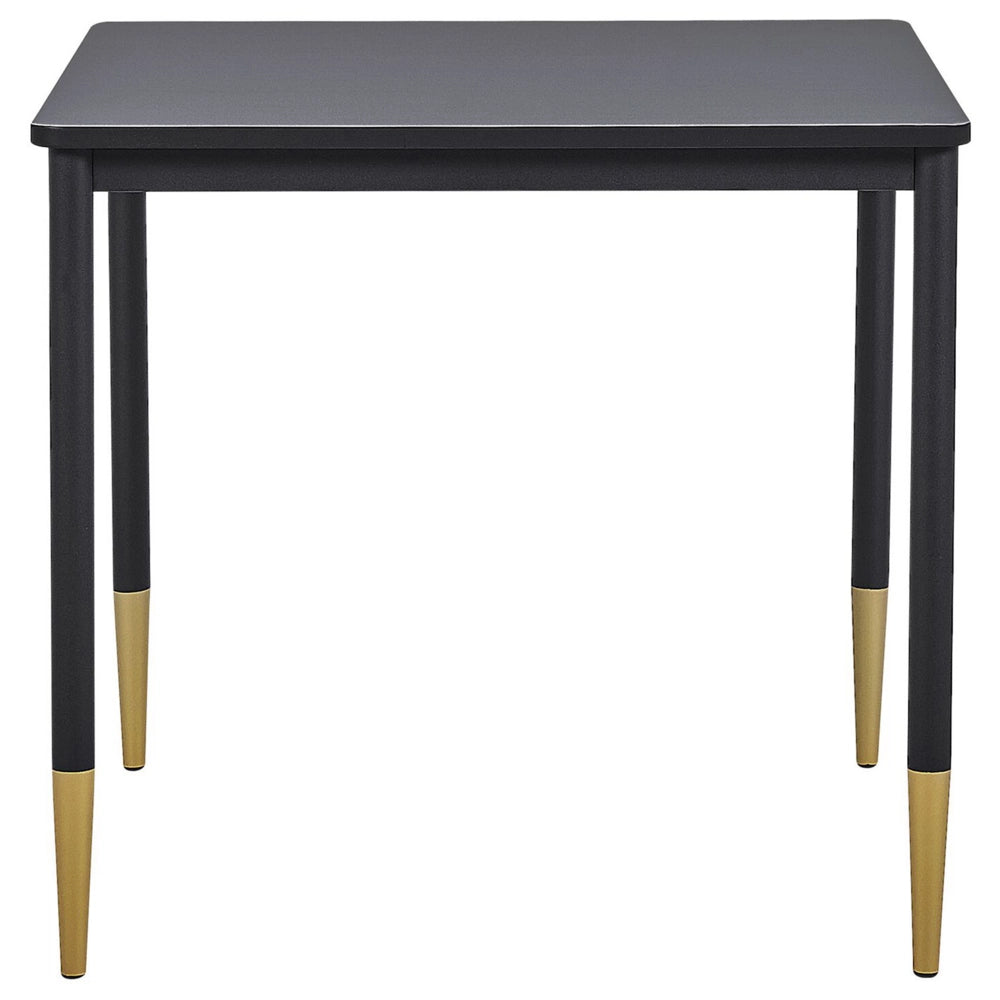 Tavolo da pranzo Piano in MDF Nero Tavolo da cucina quadrato 80 x 80 cm con gambe in metallo Stile glamour