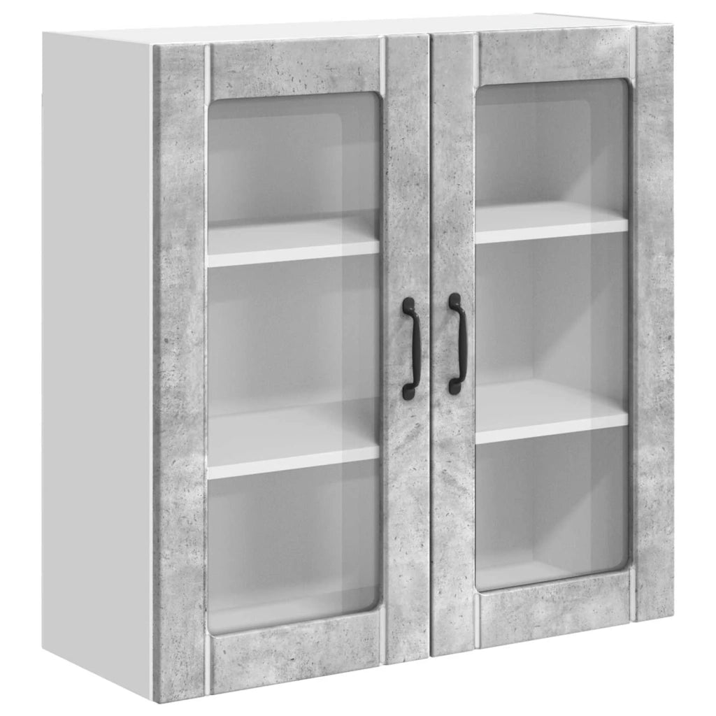 Pensile da cucina | Mobile in vetro da parete LUCCA Grigio Cemento 80 x 31 x 80 cm