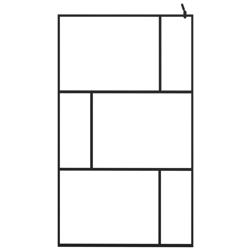 Parete per Doccia Walk-in in Vetro Temperato Nera 115x195 cm 149155
