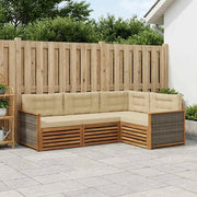 Set di divani da esterno 4 pz Naturale e Beige 3383291