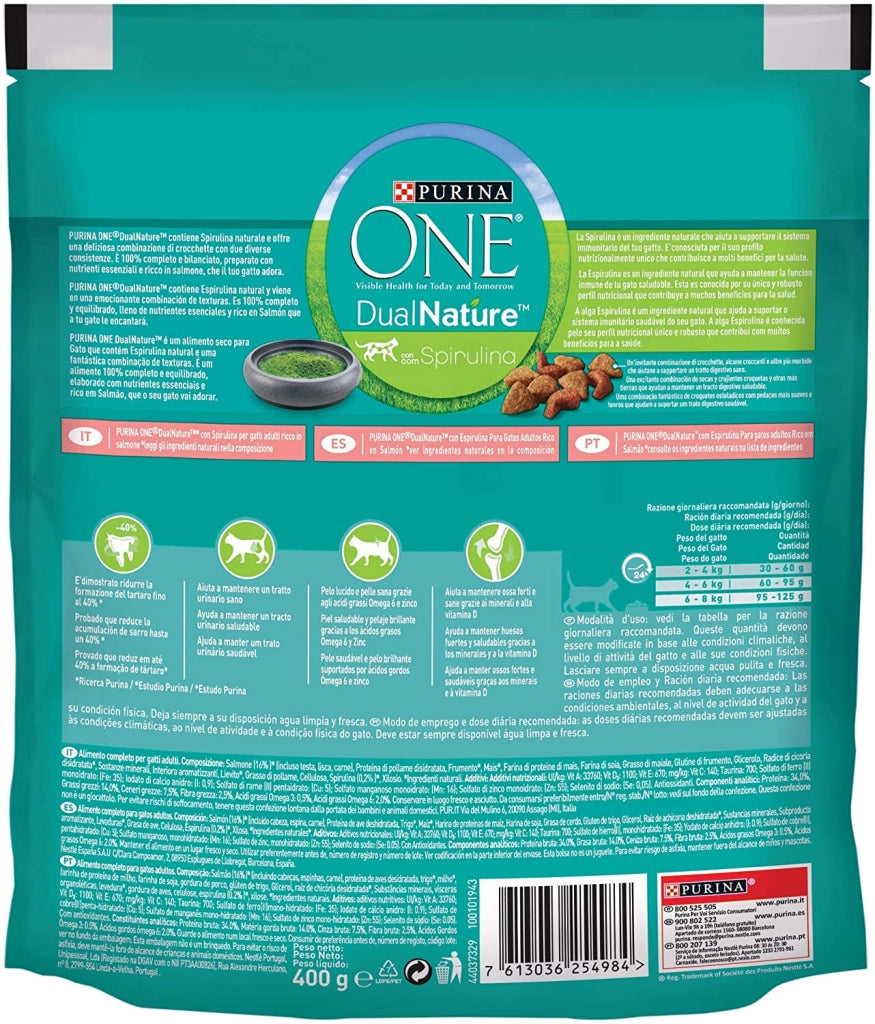 PURINA ONE DUALNATURE CROCCHETTE PER GATTI AL SALMONE 400 GR