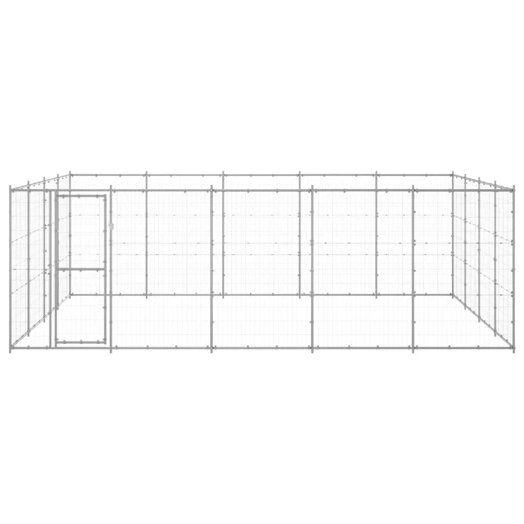 Cuccia da esterno gabbia recinto per animali box per cani da esterno in acciaio zincato 24,2 m² 02_0000416
