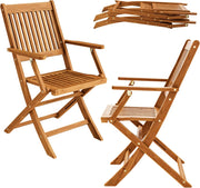 Deuba 2 Sedie da Giardino Sydney Set Pranzo Pieghevoli Legno di Acacia braccioli Certificazione FSC