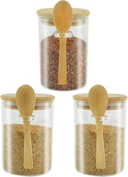 Set di contenitori di stoccaggio in vetro - set da 3 - 600 ml - ermetici