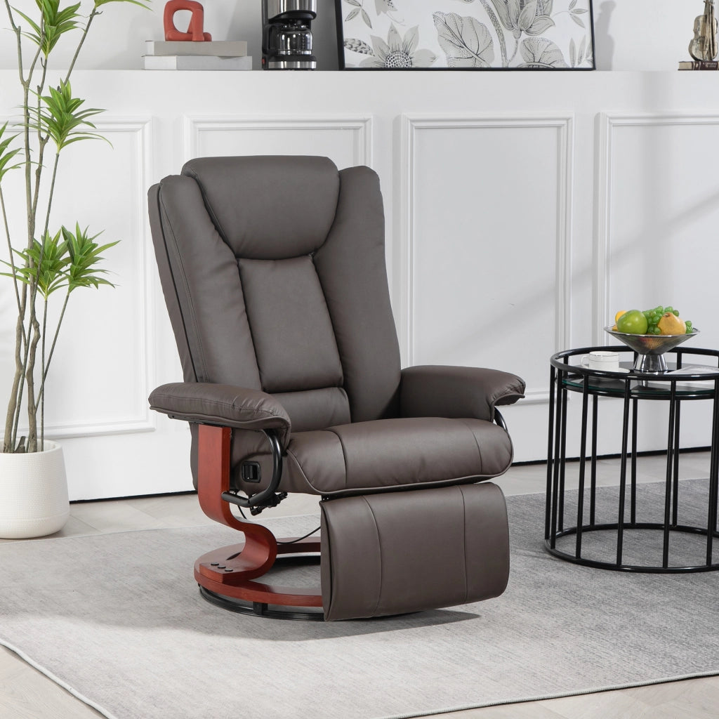 Poltrona relax girevole reclinabile ¨C zephmum ¨C similpelle marrone