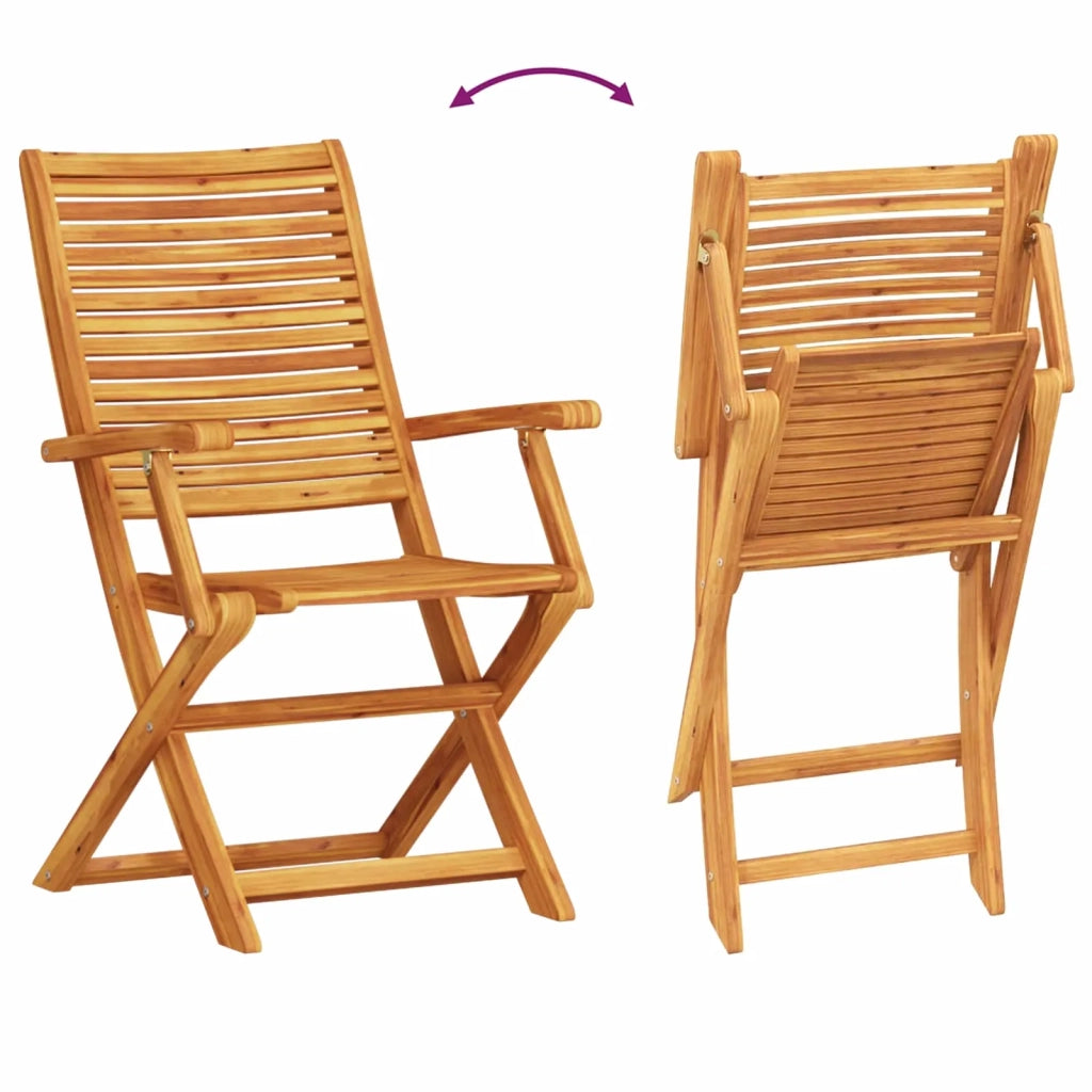 Set Bistro Pieghevole 3 pcs Marrone Legno di Acacia Massello 3375691