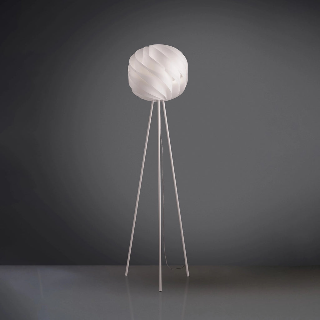 Piantana Moderna 3 Piedi Globe Polilux ® Bianco E Metallo 1 Luce E27