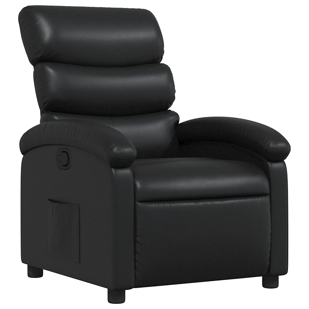 Divano Sedia-Poltrona Reclinabile Nera in Similpelle 612438