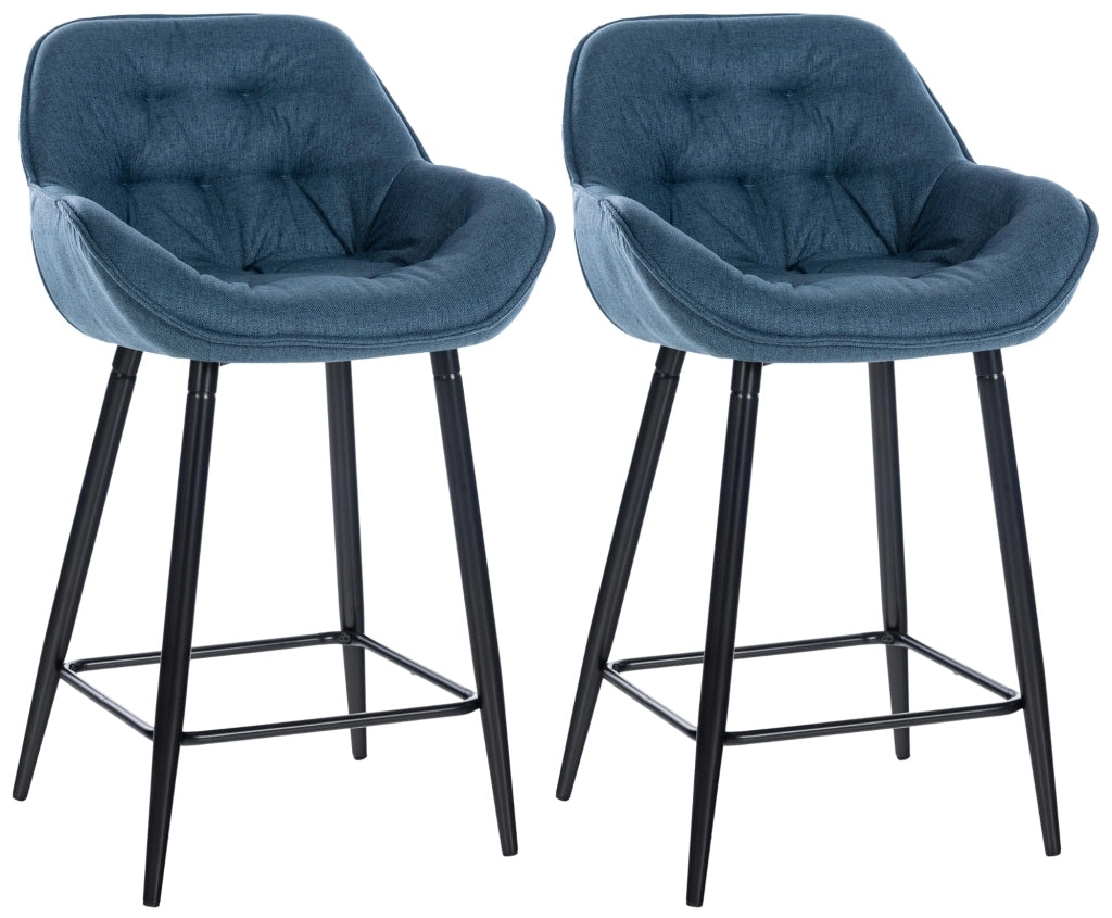 Set di 2 sgabelli da bar Gibson blu,Tessuto