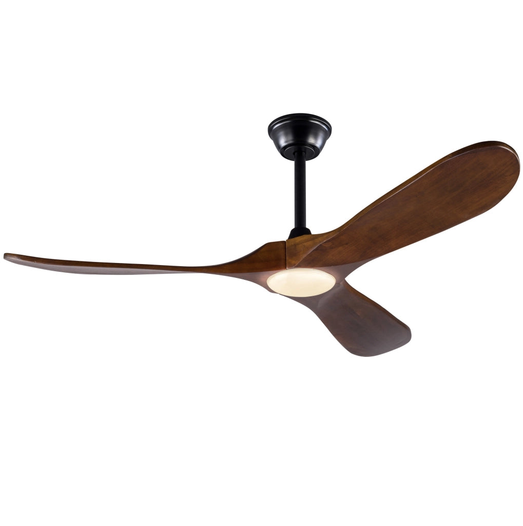 Ventilatore da soffitto 52 pollici con LED dimmerabile e telecomando in metallo e legno