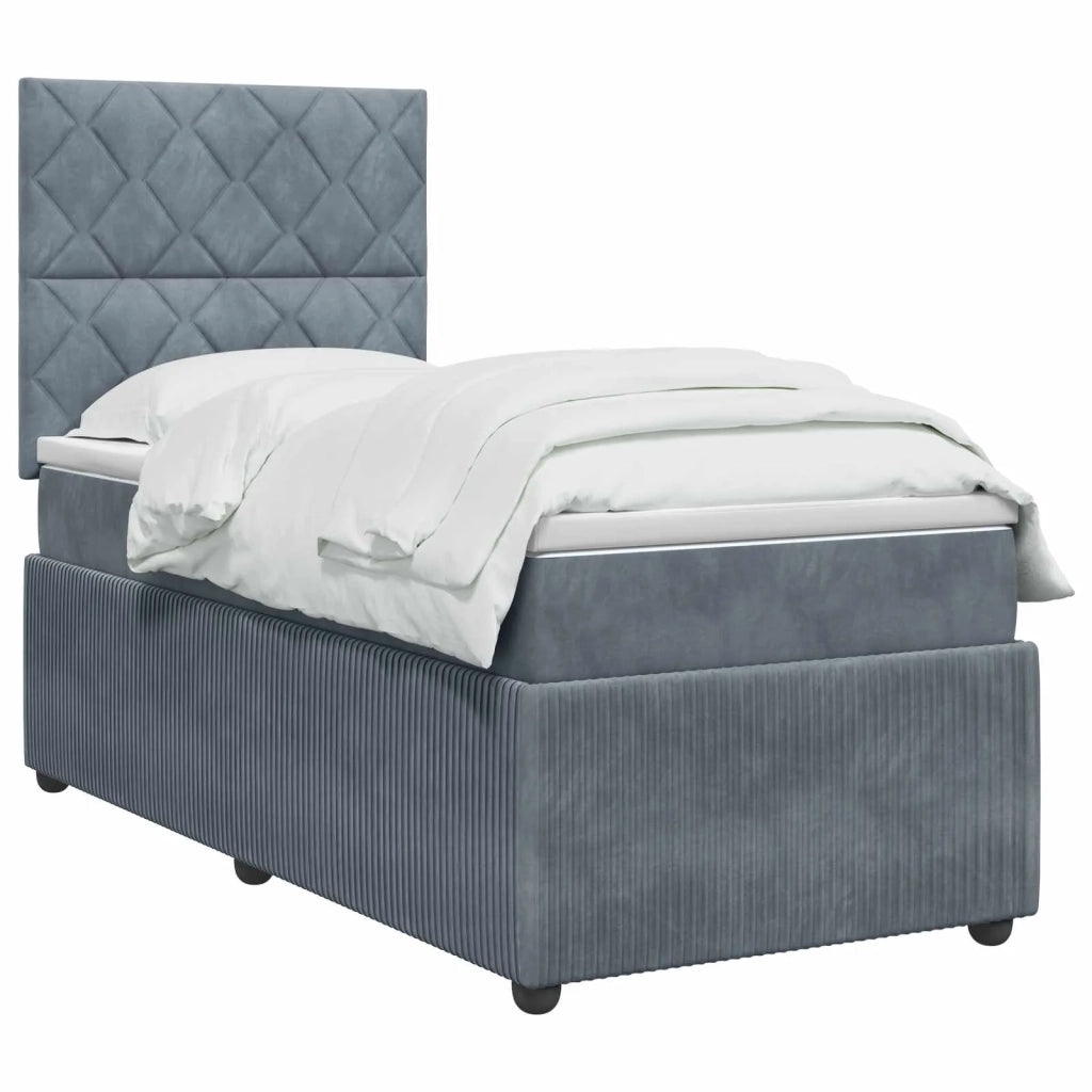 Letto box spring con materasso Grigio Scuro 90 x 190 cm Velluto 3454518