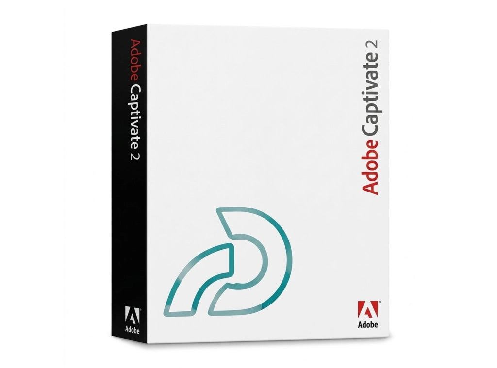Software E-Learning Adobe Captivate 2 Usato Versione Italiana Boxata Completa con CD e Licenza per Sistemi Legacy Windows Vintage