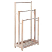 Portasciugamani da terra 45 x 22 x 86 cm 3 barre portasciugamani mensola portaoggetti dal design moderno in legno bianco 20_0020722