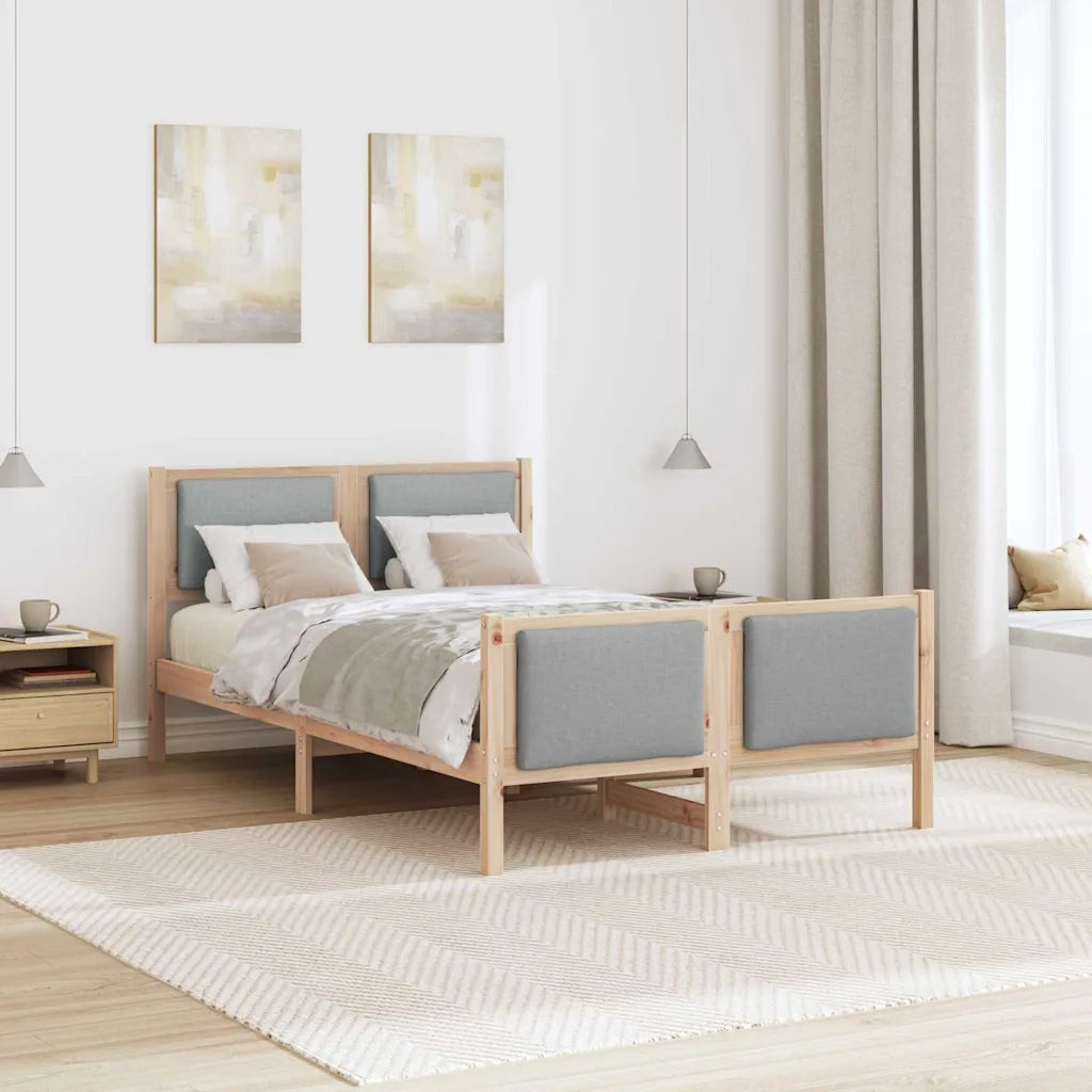 Struttura del letto Grigio chiaro 120 x 200 cm Tessuto