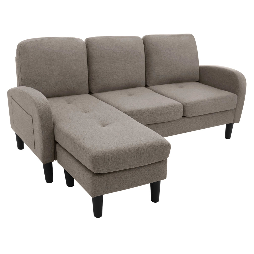 Divano angolare modulare con chaise longue; 166 x 118 x 77 cm; grigio scuro anticato