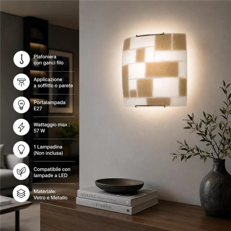DORA LAMPADA PLAFONIERA 1 LAMPADINA E27 30 CM