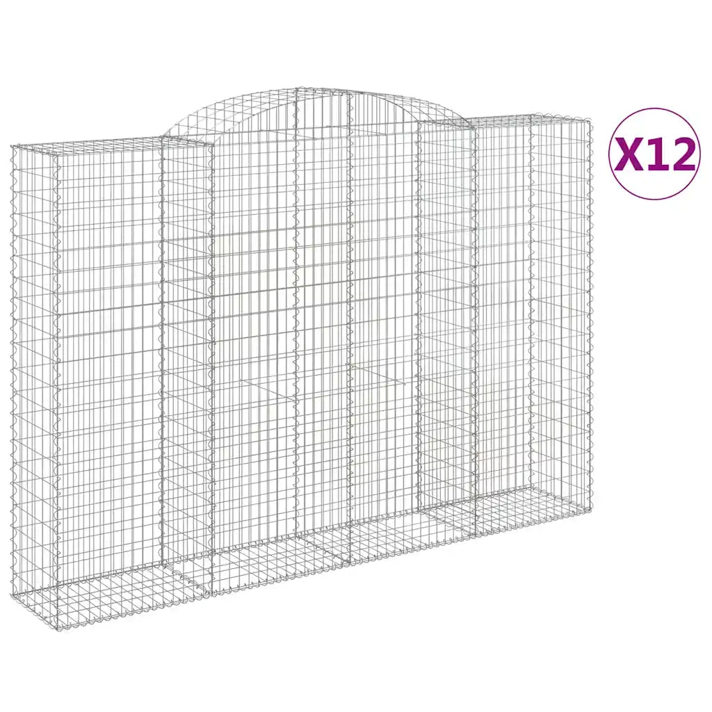 Cesti Gabbioni ad Arco 12 pz 300x50x200/220 cm Ferro Zincato 3146801