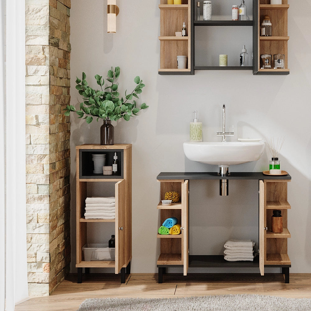 Vicco Set di mobili da bagno Sonoma 3 parti
