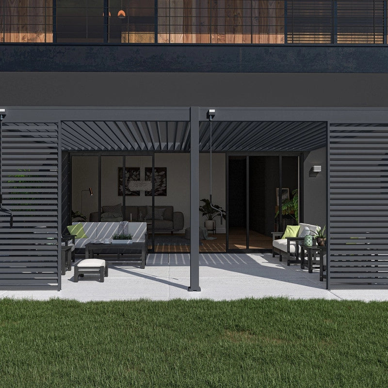 Pergola bioclimatica OmbrÃ©a VS addossata 4x6M - V2 - Antracite