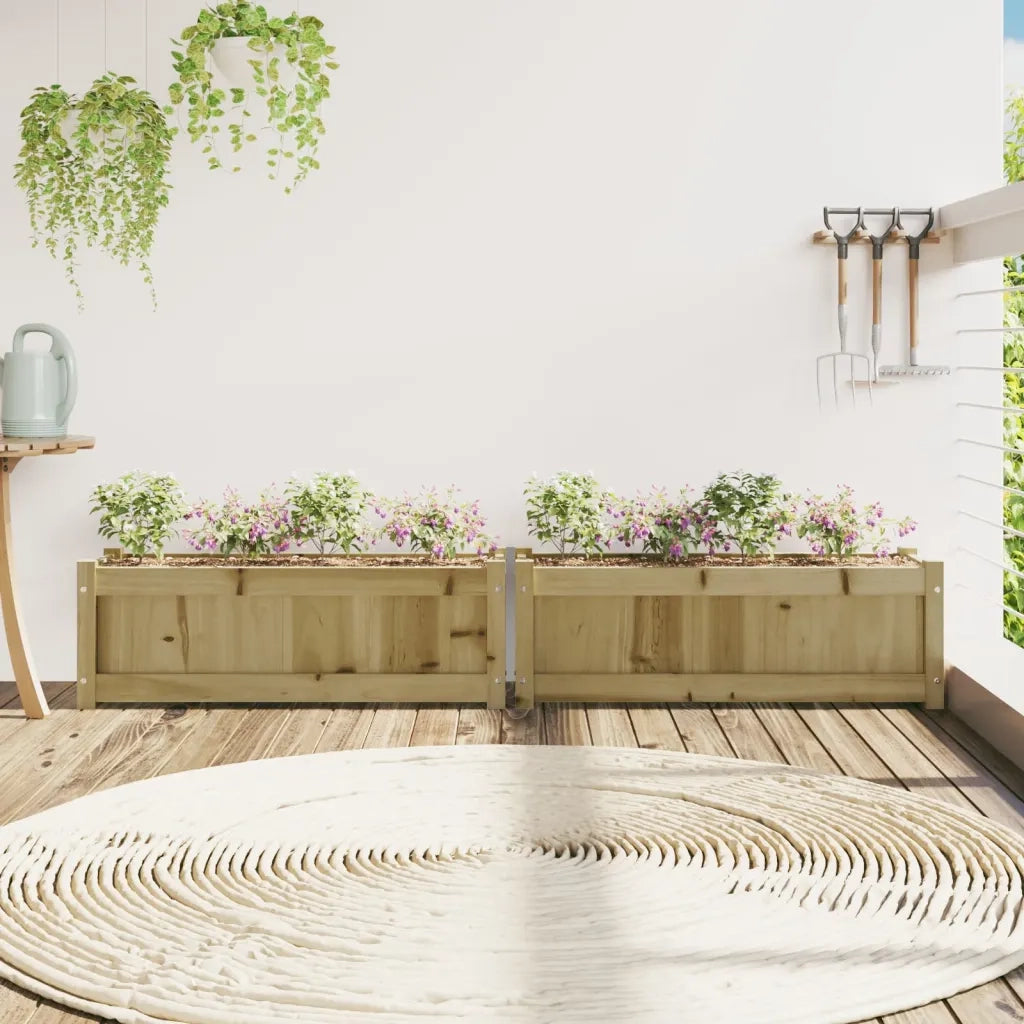 Fioriere da Giardino 2 pz in Legno di Pino Impregnatocod mxl 132543