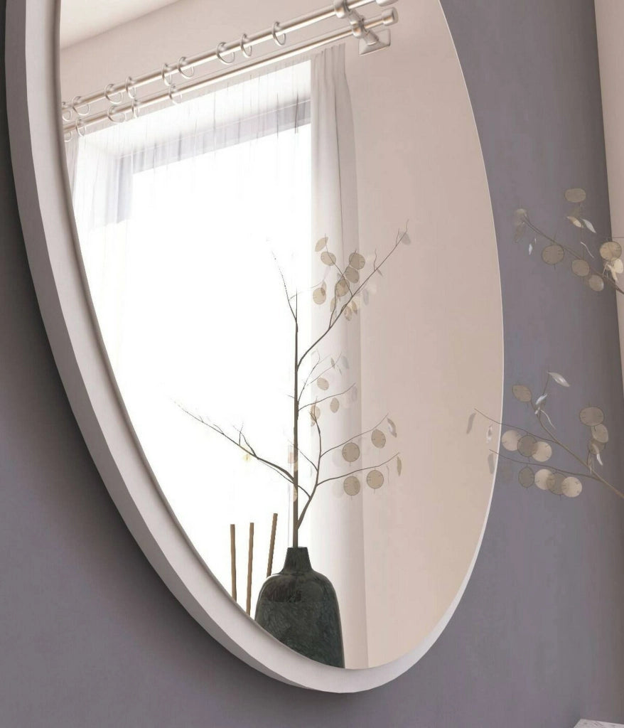 Specchio Adelasia, Specchiera, Articolo d'arredo a muro, Decorazione con specchio, 60x2h60 cm, Bianco