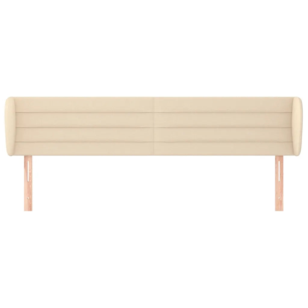 Testiera | Testata ad Orecchio Crema 163x23x78/88 cm in Tessuto