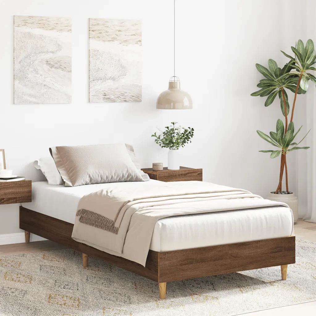 Giroletto senza Materasso Rovere Marrone 90x200cm in Truciolato