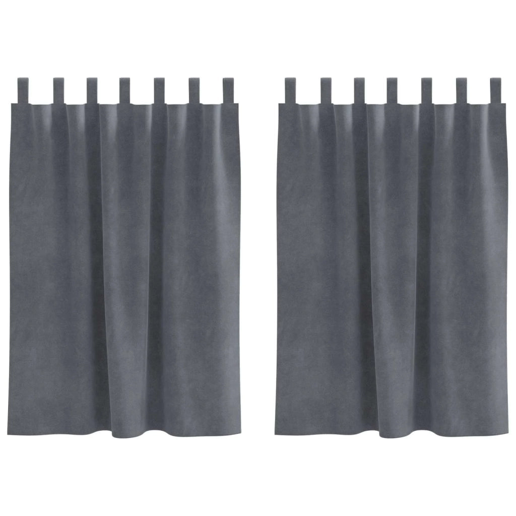 Tende Oscuranti | Tende Blackout 2 pz Grigio chiaro 140 x 140 cm Velluto