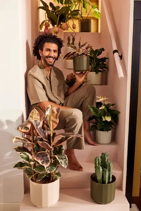 Vasi Elho Facet Round 19 Forest Green – Design Moderno Colore: Verde
