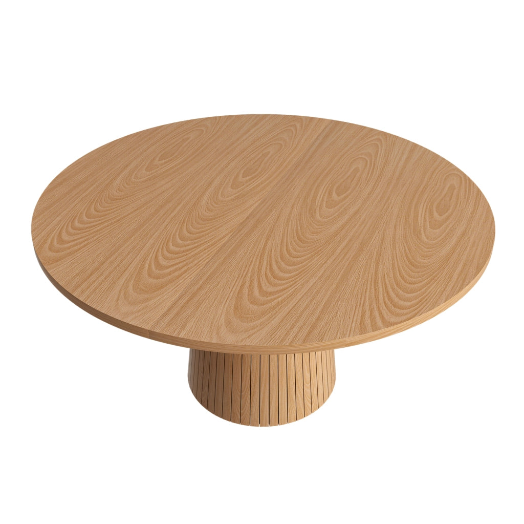 Tavolo da pranzo rotondo ?110 cm in MDF con impiallacciatura rovere; colore rovere