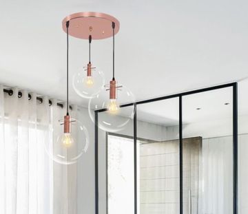 Lampada Da Soffitto Pensile Di Vetro Lassi 20+25+30 Cmd