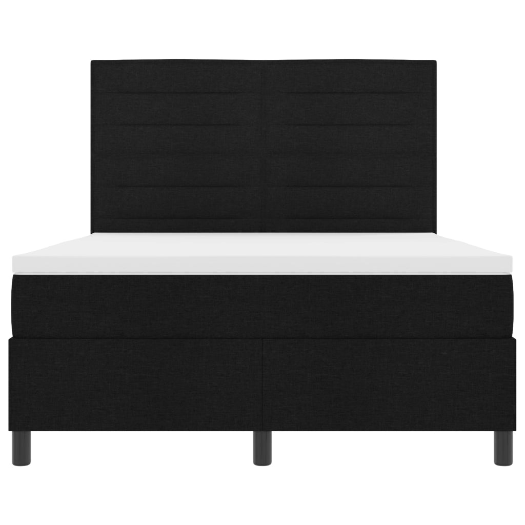 Letto a Molle con Materasso Nero 140x200 cm Tessuto