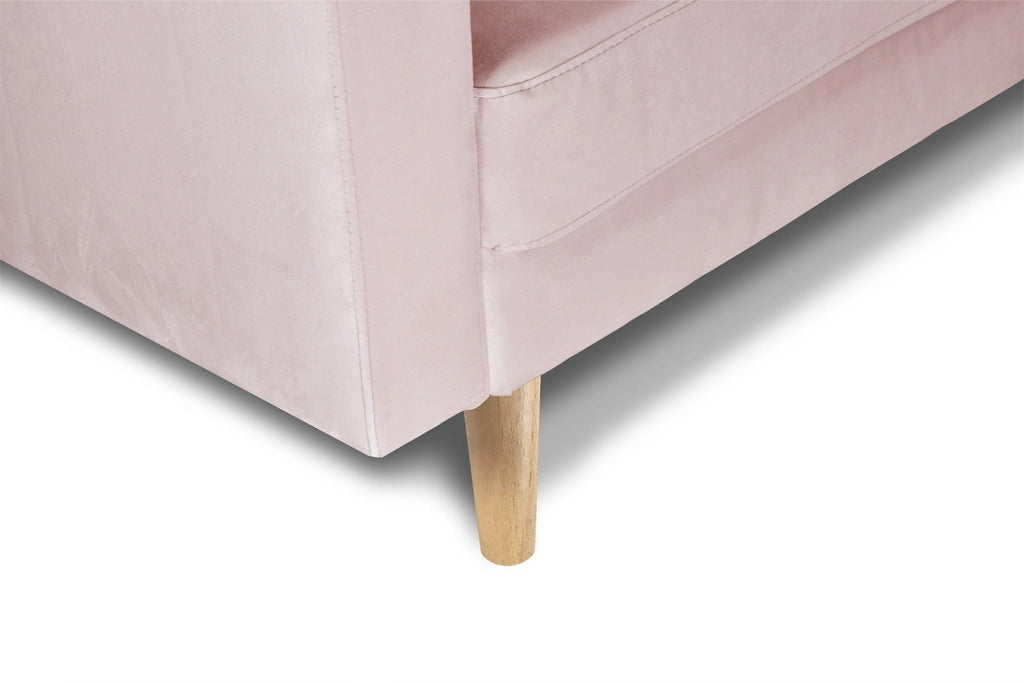 Divano 2 posti in velluto rosa piedi in legno - Chloe - DI2P-CH19VLT-PL