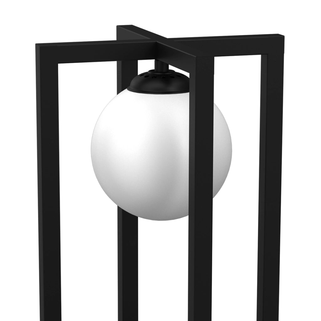 Lampada tavolo loft nera sfera vetro Diego Milagro E14
