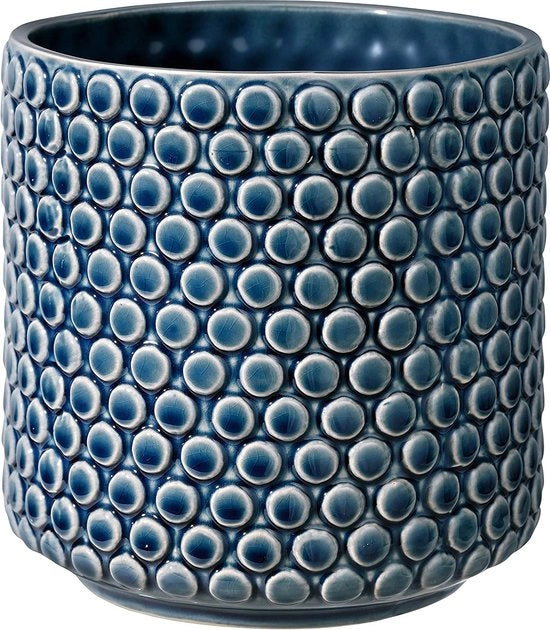 Vaso per piante retro vintage per piante da appartamento diametro esterno 15,5 cm diametro di apertura 13 cm ceramica petrol blu